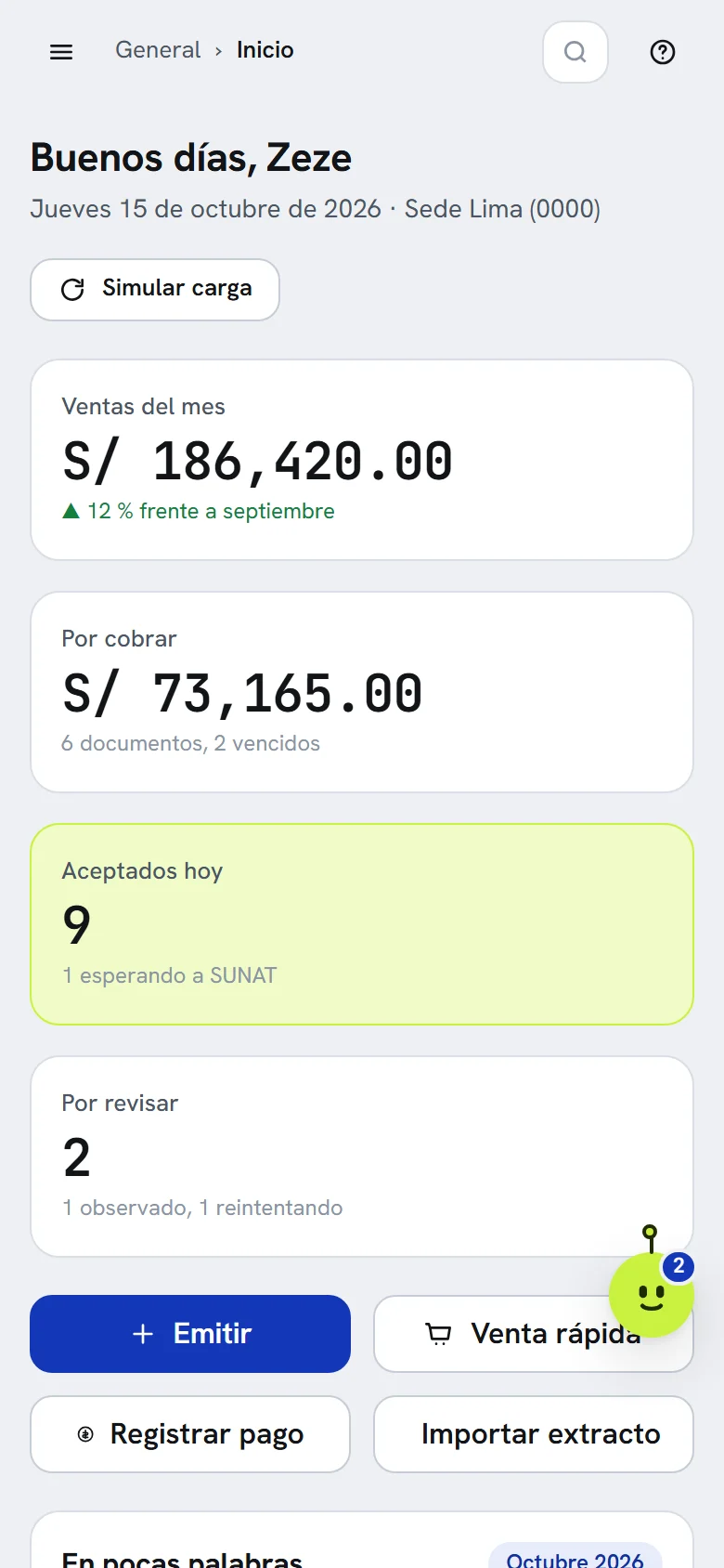 Inicio de Wali en el teléfono